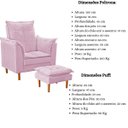 Ver imagem 6 de Poltrona Decorativa Sala de Estar Quarto Leitura Paris Suede:rosê