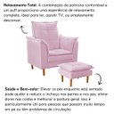 Ver imagem 4 de Poltrona Decorativa Sala de Estar Quarto Leitura Paris Suede:rosê