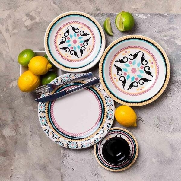 Conjunto de 6 Pratos Sobremesa 20cm Floreal Luiza - 4
