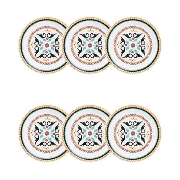 Conjunto de 6 Pratos Sobremesa 20cm Floreal Luiza - 3