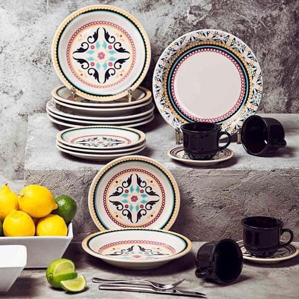 Conjunto de 6 Pratos Sobremesa 20cm Floreal Luiza - 2