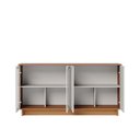 Ver imagem 3 de Aparador Buffet Moderno 4 Portas MDF-MDP 160cm Amadeirado e Off White Multimóveis