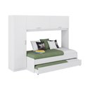 Ver imagem 2 de Bicama Menina com Guarda-Roupa 3 Portas para Colchão 78/88x188cm Pulse Multimóveis MP4848 Branco