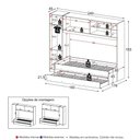 Ver imagem 3 de Bicama Menina com Guarda-Roupa 3 Portas para Colchão 78/88x188cm Pulse Multimóveis MP4848 Branco