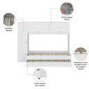Ver imagem 4 de Bicama Menina com Guarda-Roupa 3 Portas para Colchão 78/88x188cm Pulse Multimóveis MP4848 Branco