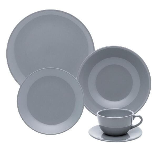 Aparelho de Jantar e Chá 30 Peças Unni Grey - 1