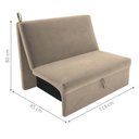 Ver imagem 2 de Sofá Cama 2 Lugares Belize Suede Bege