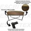 Ver imagem 3 de Banqueta Retangular Pisa Tecido Suede Marrom com Pé Preto