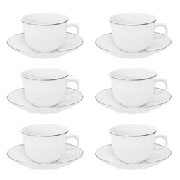 Conjunto de 6 Xícaras Grandes 240ml Com Pires Isabel - 2