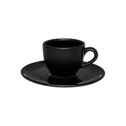 Conjunto de 6 Xícaras Pequenas 75ml Com Pires Coup Black - 1