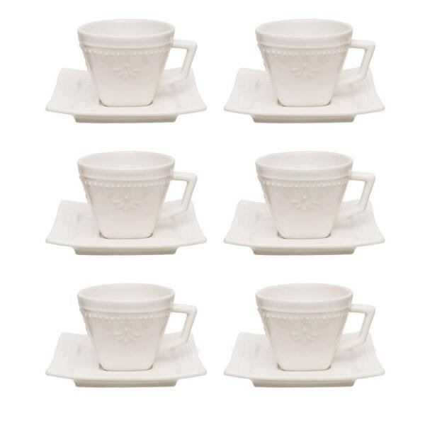 Conjunto de 6 Xícaras Grandes 200Ml com Pires Provence Brulee - 2