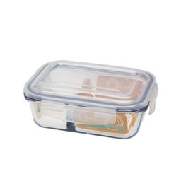 Conjunto De 2 Potes Herméticos De Vidro Com Divisórias - 2