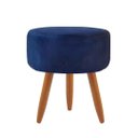 Ver imagem 1 de Puff decorativo redondo com pés palito-Suede Azul Marinho