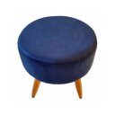 Ver imagem 2 de Puff decorativo redondo com pés palito-Suede Azul Marinho