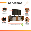 Ver imagem 4 de Rack Bancada para Tv até 70 Polegadas 1,80m Nt 1290 Freijó / Off White