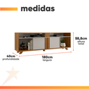 Ver imagem 3 de Rack Bancada para Tv até 70 Polegadas 1,80m Nt 1290 Freijó / Off White