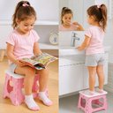 Ver mais imagens de Banqueta Dobravel Infantil Rosa Cadeira Multiuso Banheiro Quarto Lanche Camping Praia Alca Portatil