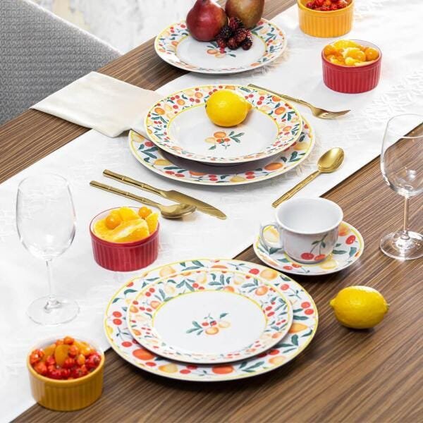 Conjunto de 6 Pratos Sobremesa 22cm Flamingo Fruits - 3