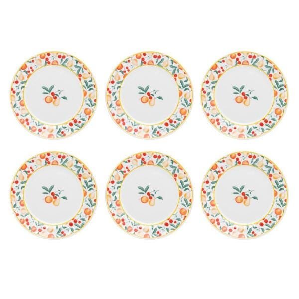 Conjunto de 6 Pratos Sobremesa 22cm Flamingo Fruits - 2