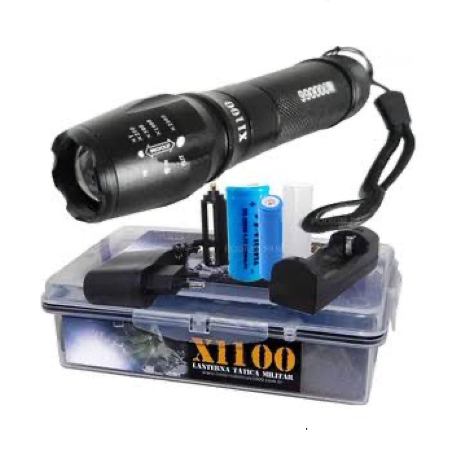 Lanterna Tática Militar X1100 - XML-T6 Potente Recarregável e Sem Fio - 2
