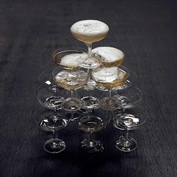 Jogo de 6 Taças de Cristal Espumante Vintage 250ml Classic - 9