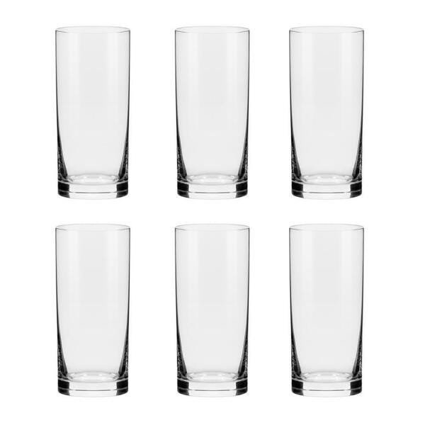Jogo de 6 Copos de Cristal Água 300ml Flat Classic - 1