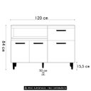 Ver imagem 4 de Balcão de Cozinha e Tampo 120cm Ema Freijó Uv/off Acetinado Z44 - Mpozenato