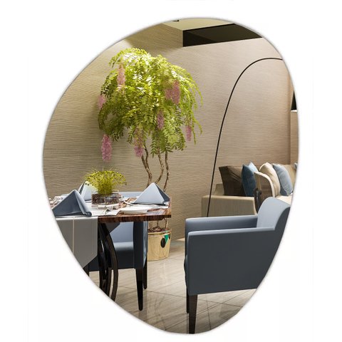 ESPELHO DECORATIVO ORGÂNICO 40CMX30CM MODERNO LUXO SALA QUARTO BANHEIRO