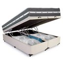 Ver imagem 5 de Cama Box Baú Casal Bipartido Sintético + Colchão Anjos Black Graphite Molas Ensacadas 138x188x64cm B