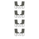 Ver imagem 2 de Kit 8 Cadeira Estofadas Base de Ferro Preto para Mesa Jantar Cinza