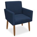 Ver imagem 1 de Poltrona Decorativa Nina Pés Palito Veludo Azul Marinho Chamby Móveis