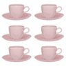 Conjunto de 6 Xícaras Grandes 220ml Com Pires Ryo Pink Sand - 2
