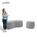 Ver imagem 4 de Conjunto 02 Puffs Decorativos Living Aisha Orgânico Bouclê Cinza Claro - Desk Design
