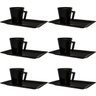 Conjunto de 6 Xícaras Grandes 200ml Com Pires Retangular Black - 2