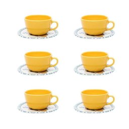 Conjunto de 6 Xícaras Grandes 200ml Com Pires Unni Siciliano - 2