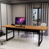 Mesa de Reunião 190x80cm com Pé de Ferro Ideal para Escritórios Salas Corporativas e Home Office:nat - 2