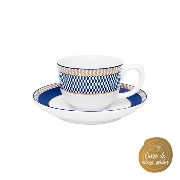 Conjunto de 6 Xícaras Pequenas 100ml Com Pires Op Art - 1