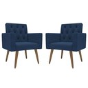 Ver imagem 1 de Kit 2 Poltronas Thais Clássico: Suede/azul-marinho