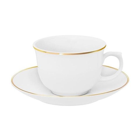 Conjunto de 6 Xícaras Grandes 240ml com Pires Flamingo Sofia