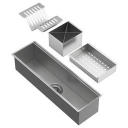 Kit Cuba Quebec 60cm Aço Inox 304 + Calha Organizadora Aço Inox + Torneira Genebra Monocomando - 2