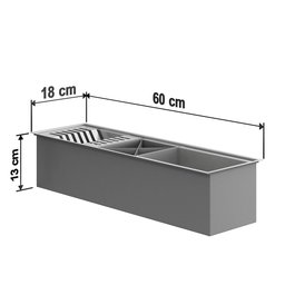 Kit Cuba Quebec 60cm Aço Inox 304 + Calha Organizadora Aço Inox + Torneira Genebra Monocomando - 7