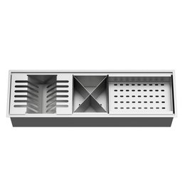 Kit Cuba Quebec 60cm Aço Inox 304 + Calha Organizadora Aço Inox + Torneira Genebra Monocomando - 15