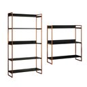 Ver imagem 1 de Kit Industrial Estante Guaecá 180x95 + Aparador Córdoba 100x95 3 Prateleiras Sala - Cobre/preto