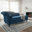 Ver imagem 2 de Recamier Decorativo Divã Styllus Lado Direito Bouclé Azul Marinho