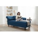 Ver imagem 1 de Recamier Decorativo Divã Styllus Lado Direito Bouclé Azul Marinho