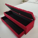 Ver imagem 2 de Puff Baú Gaveta Capitonê sob Medida 120x50x45cm de Altura Cor Vermalha (veludo Liso)