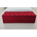 Ver imagem 1 de Puff Baú Gaveta Capitonê sob Medida 120x50x45cm de Altura Cor Vermalha (veludo Liso)