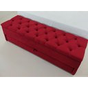 Ver imagem 3 de Puff Baú Gaveta Capitonê sob Medida 120x50x45cm de Altura Cor Vermalha (veludo Liso)
