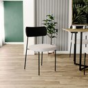 Ver imagem 2 de Kit 06 Cadeiras para Sala de Jantar Melina L02 Couríssimo Preto Linho Cru - Lyam Decor