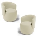 Ver imagem 1 de Kit 02 Poltronas Decorativas Aisha Orgânica Suede Bege Claro - Desk Design